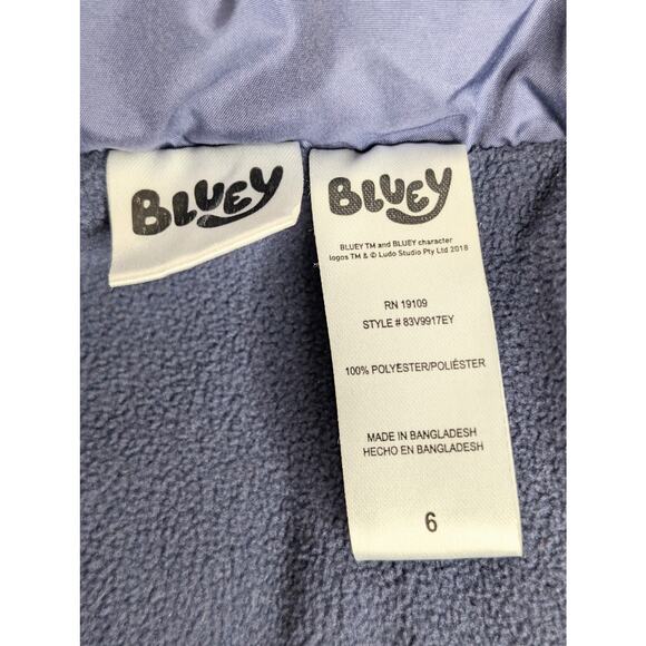 Disney Bluey Girls Size 6 Dark Blue Insulated Puffer Vest Coat with Hoodie - Picture 6 of 8